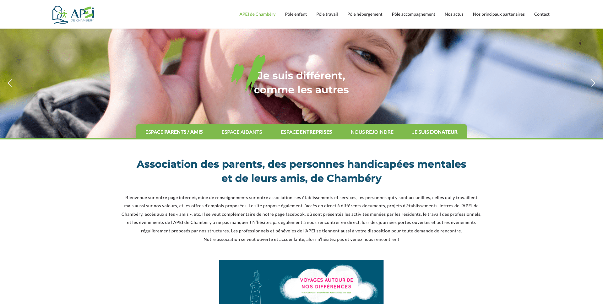 Site internet APEI à chambéry