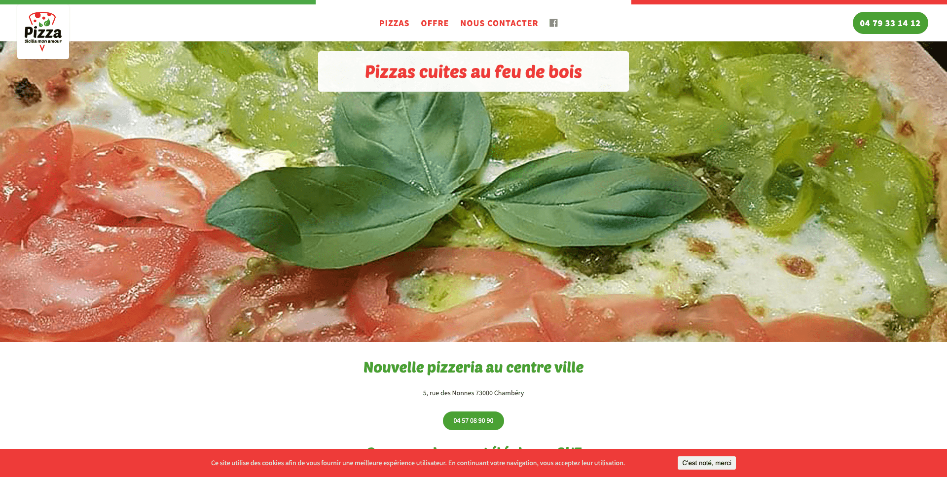 Site internet Sicilia mon amour pizzeria à Chambéry