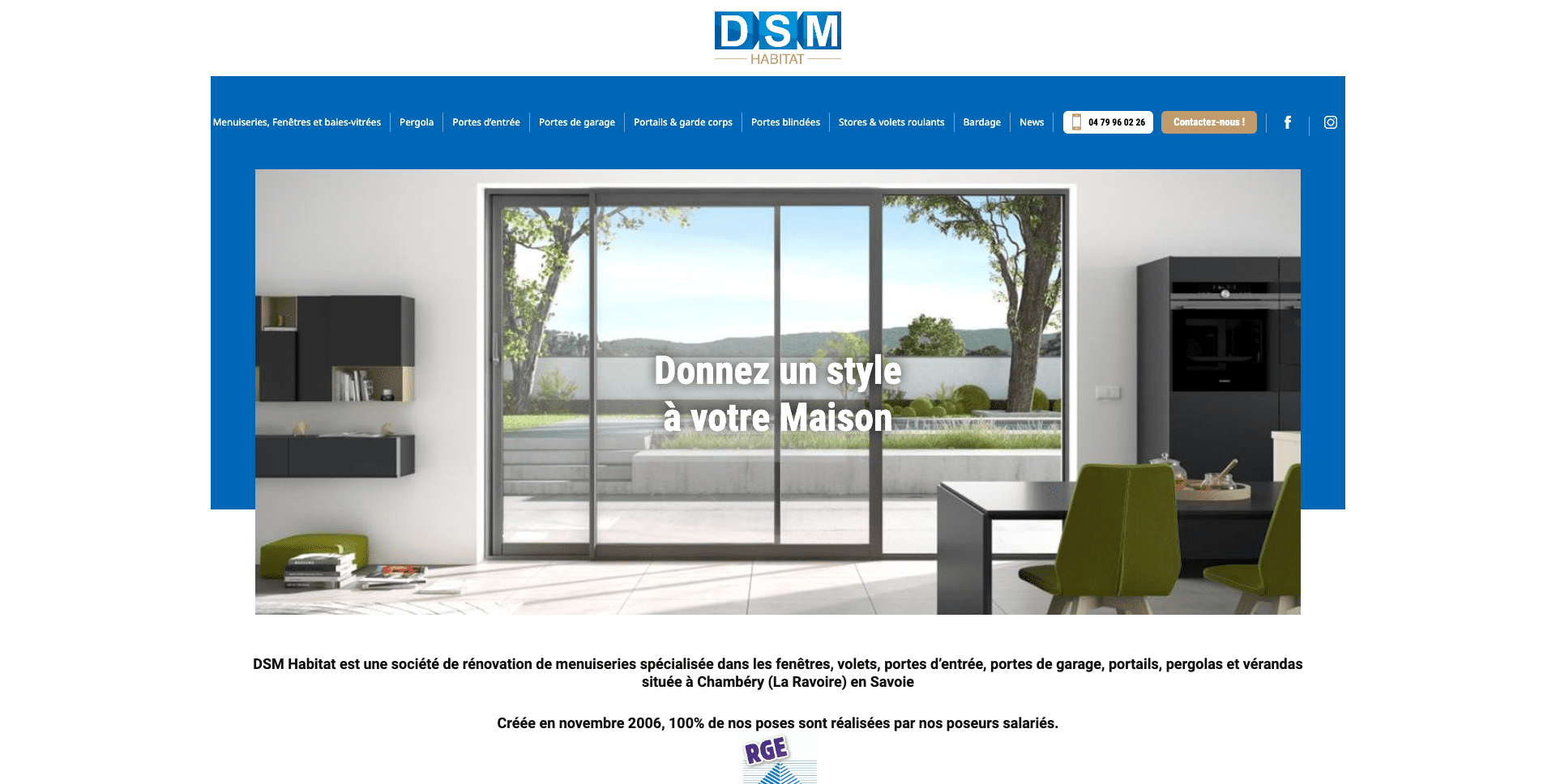 Site web DSM rénovation maison à Chambéry