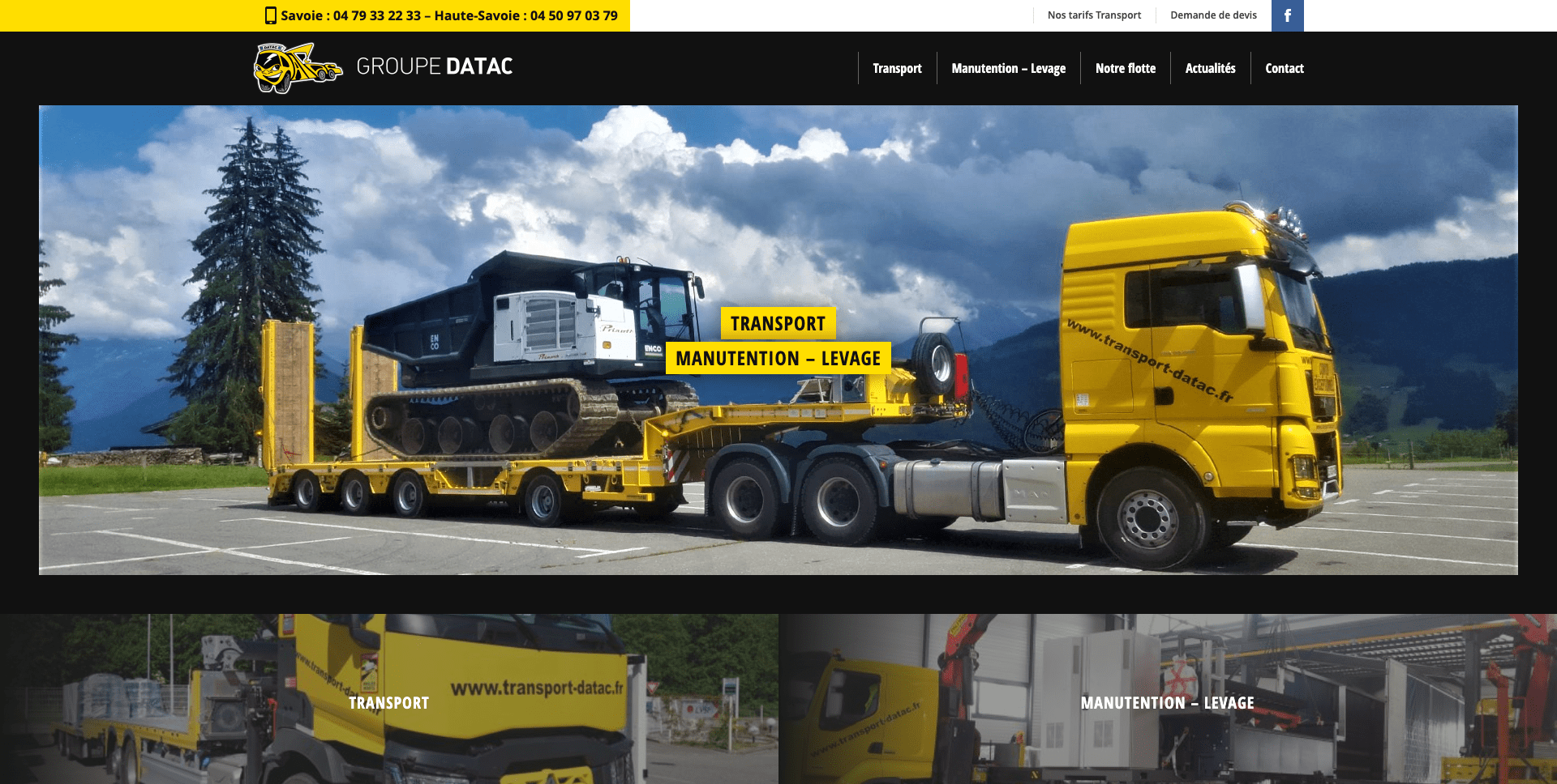 Création site wordpress DATAC maintenace transport