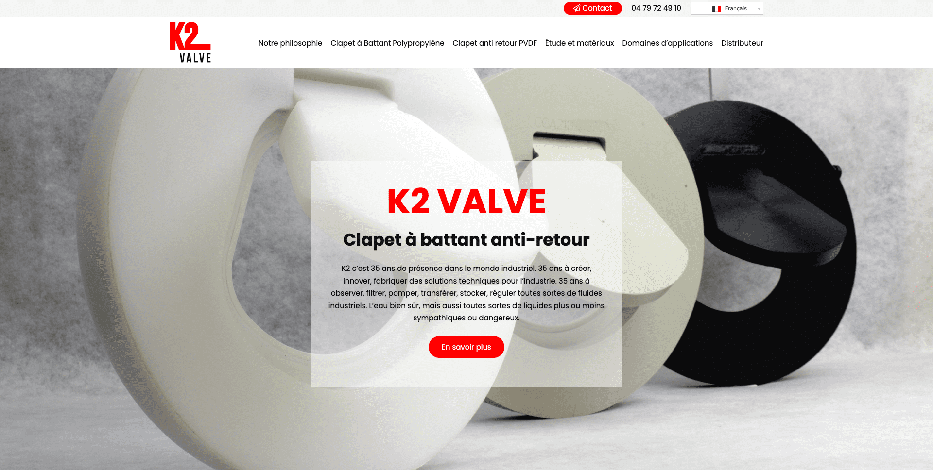 Site wordpress K2 valve clapet à battant anti-retour en savoie