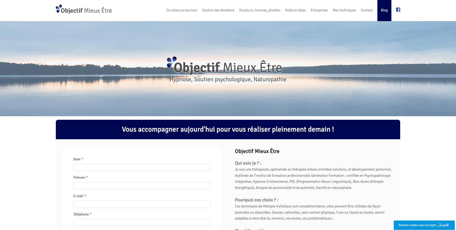 Création site internet d'hypnose, naturopathie en Savoie