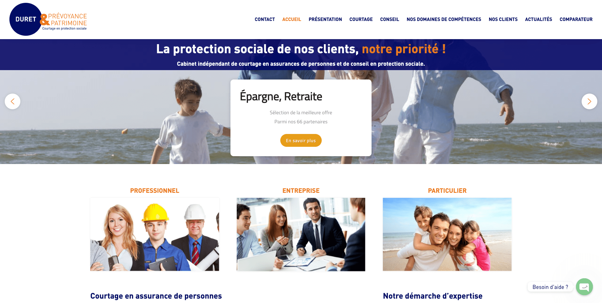 Site wordpress Duret prévoyance & patrimoine