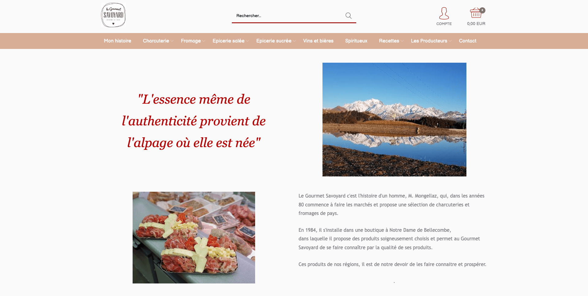 Création site internet Le gourmet savoyard spécialiste dans l'alimentation authentique