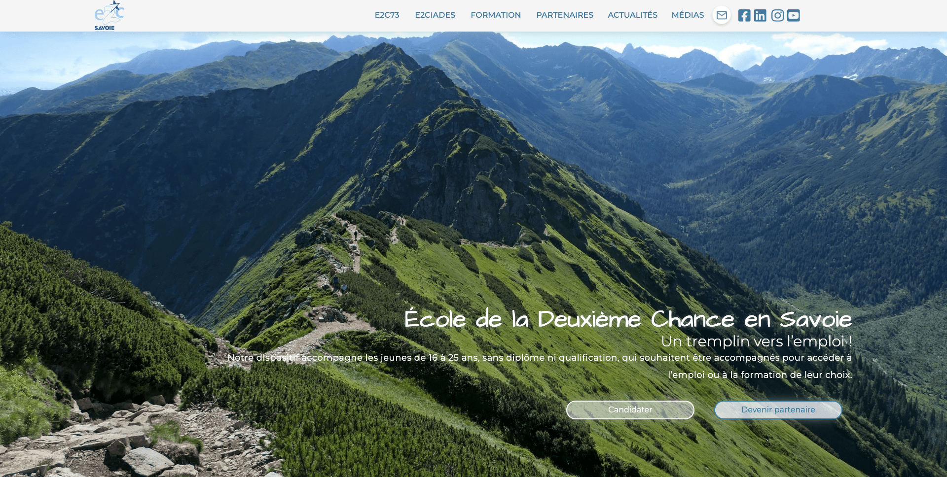 Création site internet école deuxième chance Savoie