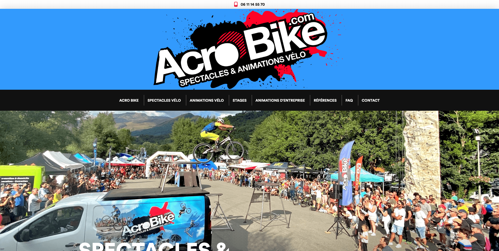 Site internet Acro Bike spectacles & animations vélo à chambéry