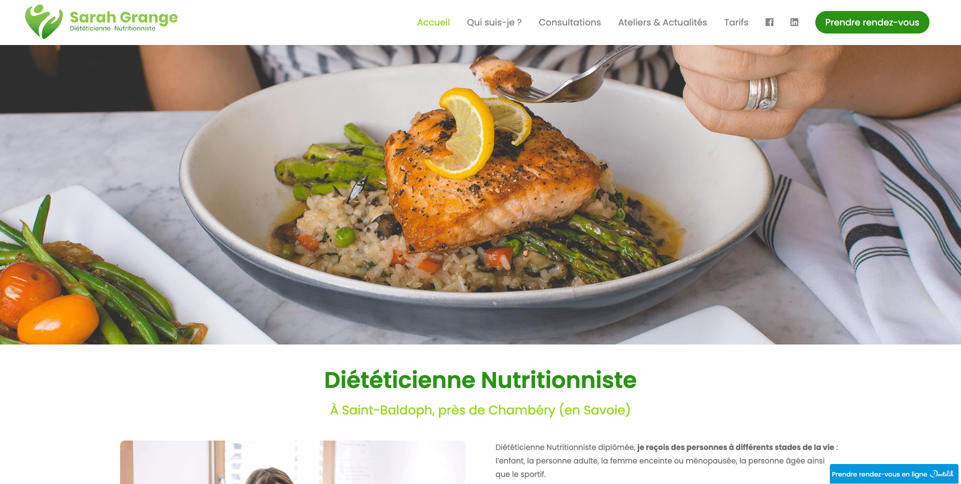 Création d'un site internet d'une diététicienne à Chambéry