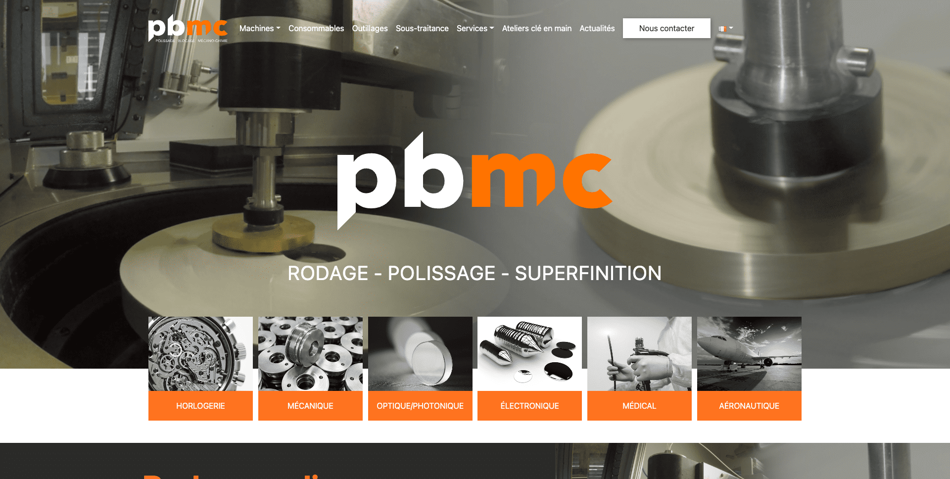 Création site internet PBMC Rodage polissage superfinition en savoie