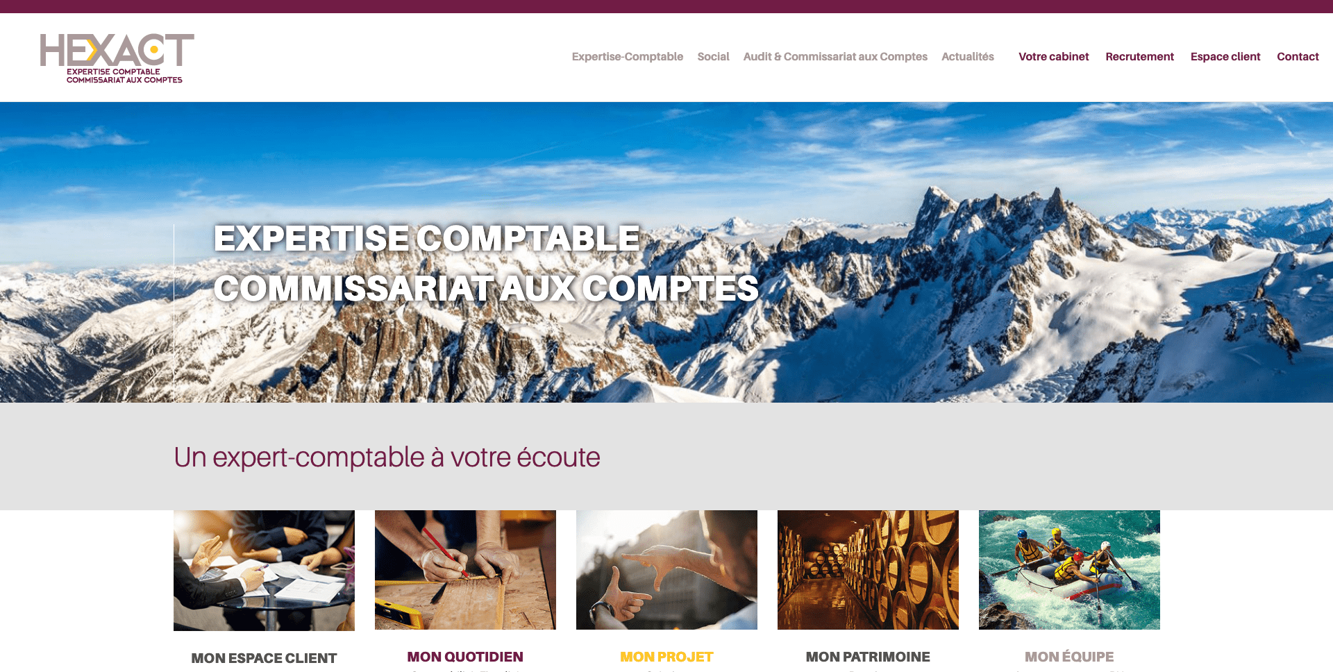 Création site internet Hexact expertise comptable commissariat aux comptes en Savoie