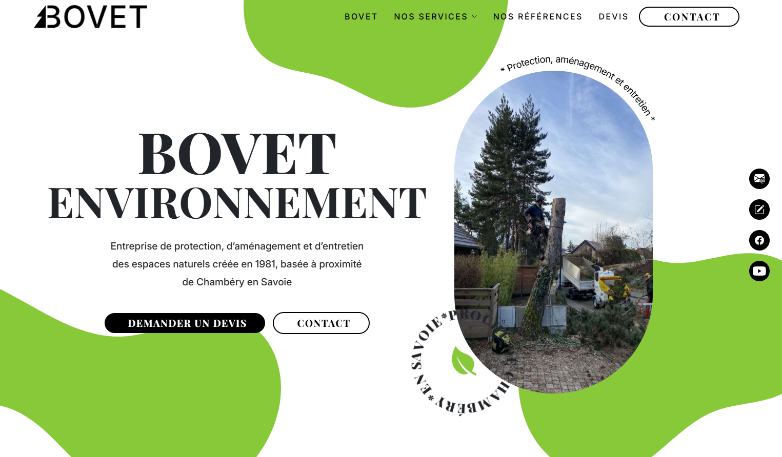 Site internet Bovet Environnement